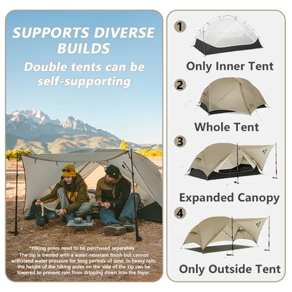 Ultralight Backpacking Tent 2 Person Waterproof Hiking
