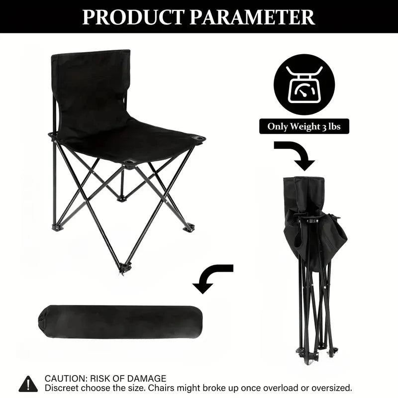 Portable Folding Camping Chair with Side Pocket