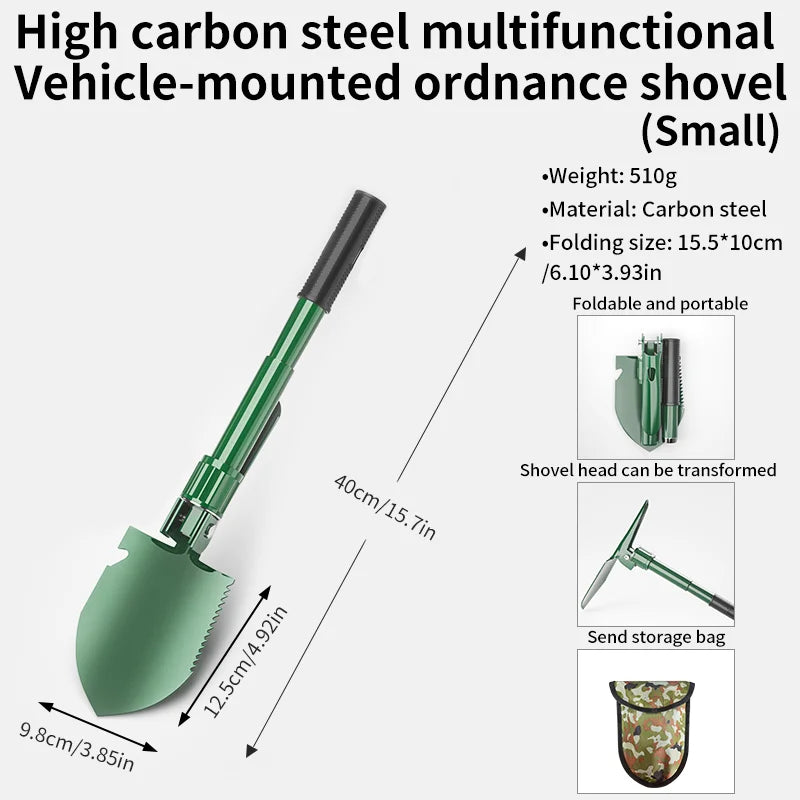 Folding Camping Shovel – 3-in-1 Survival Tool
