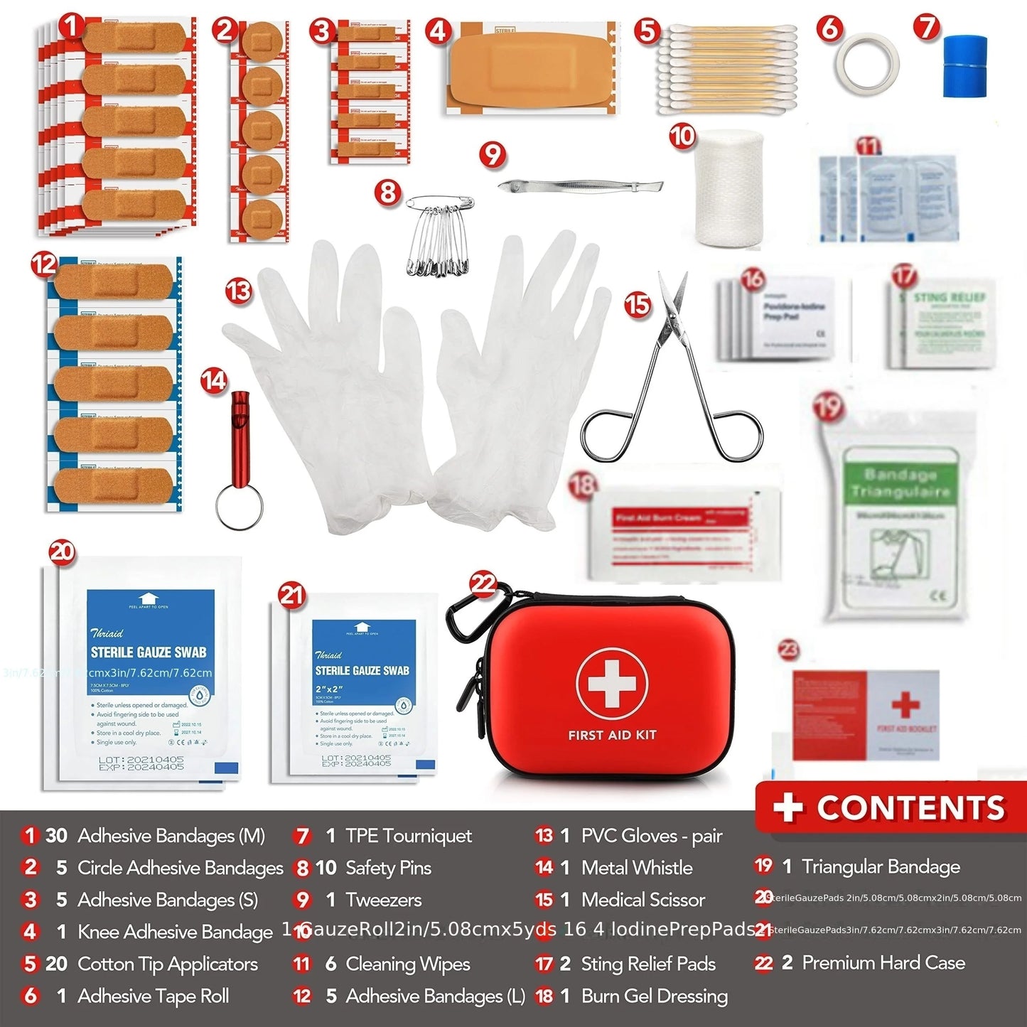 Compact First Aid Kit – 104Pcs Water-Resistant Case