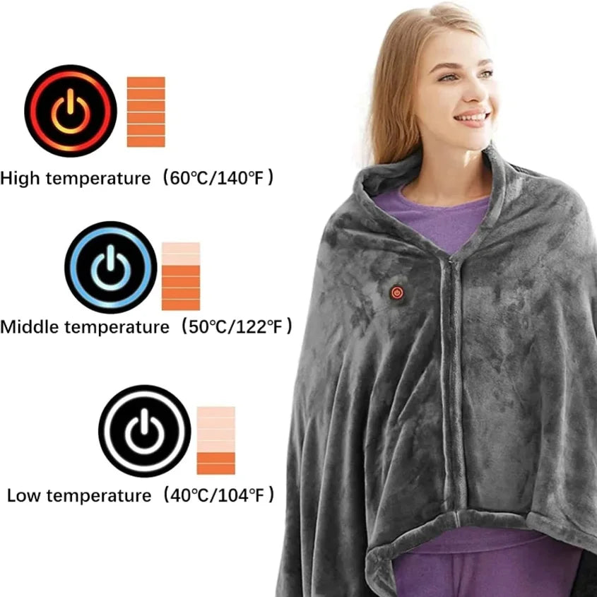 Wearable Electric Blanket USB 3 Heat Levels for Warmth