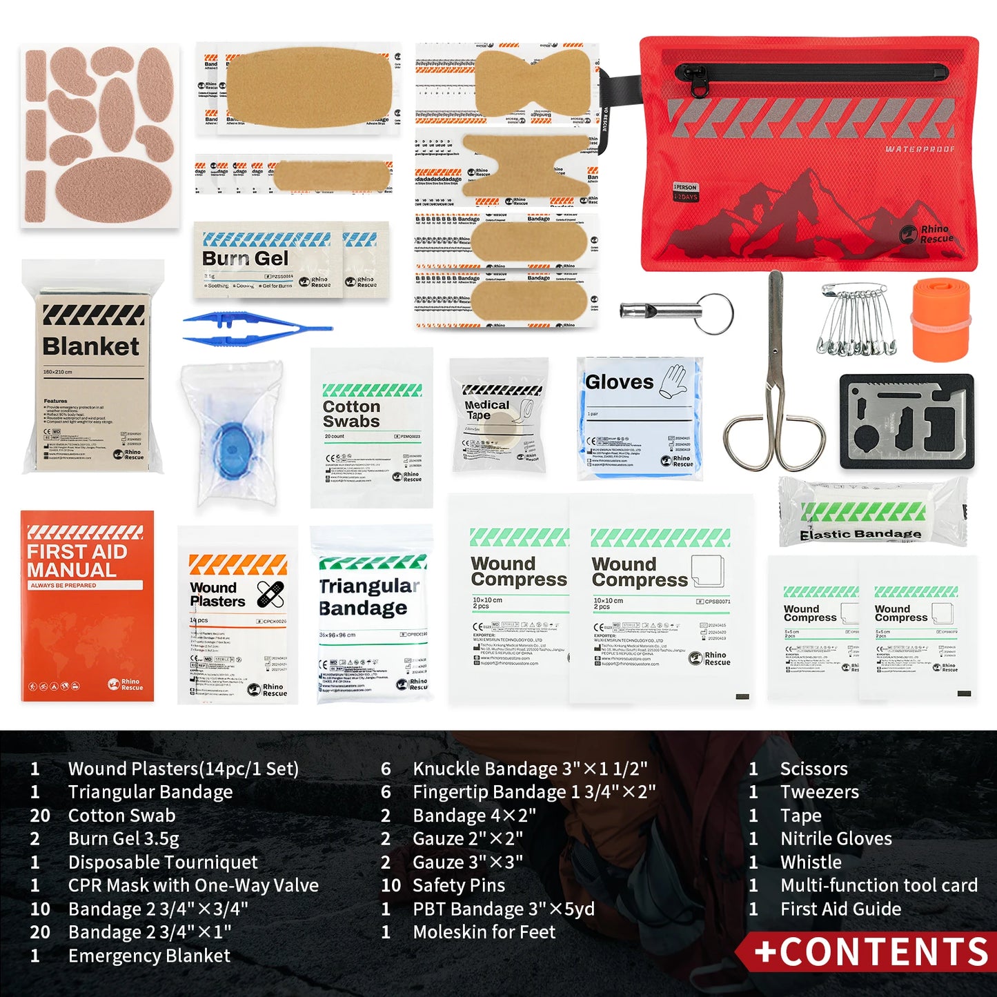 Small Waterproof First Aid Kit for Hiking Safety