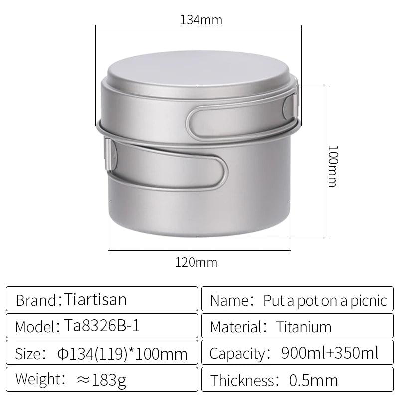 Titanium Camping Cookware Set for Ultralight Outdoor Cooking
