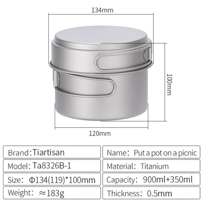 Titanium Camping Cookware Set for Ultralight Outdoor Cooking