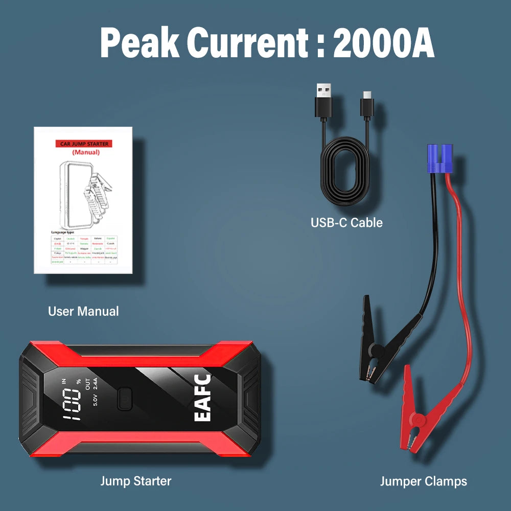 Car Jump Starter Power Bank Emergency Engine Start
