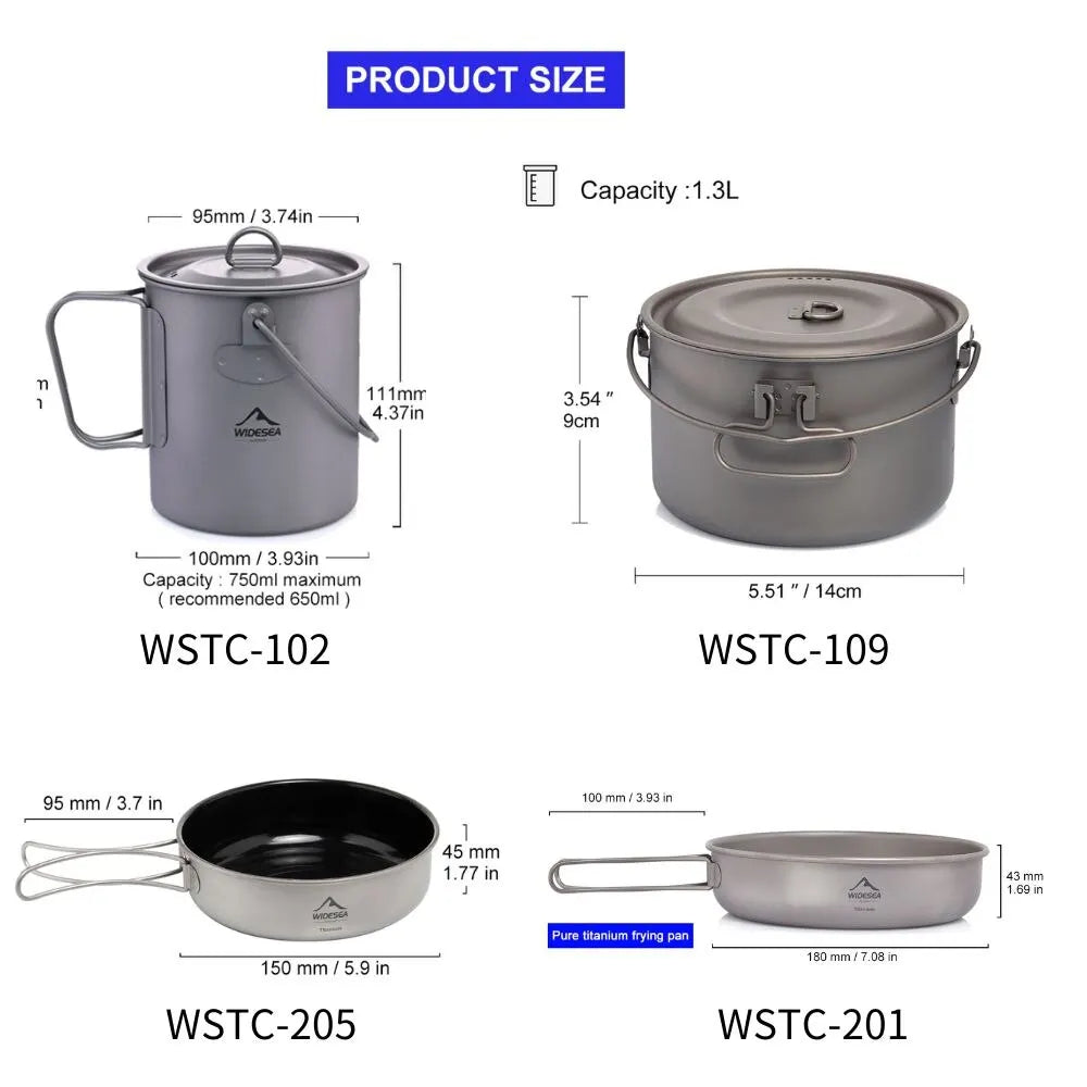 Titanium Camping Cookware Set – Lightweight Outdoor Cooking
