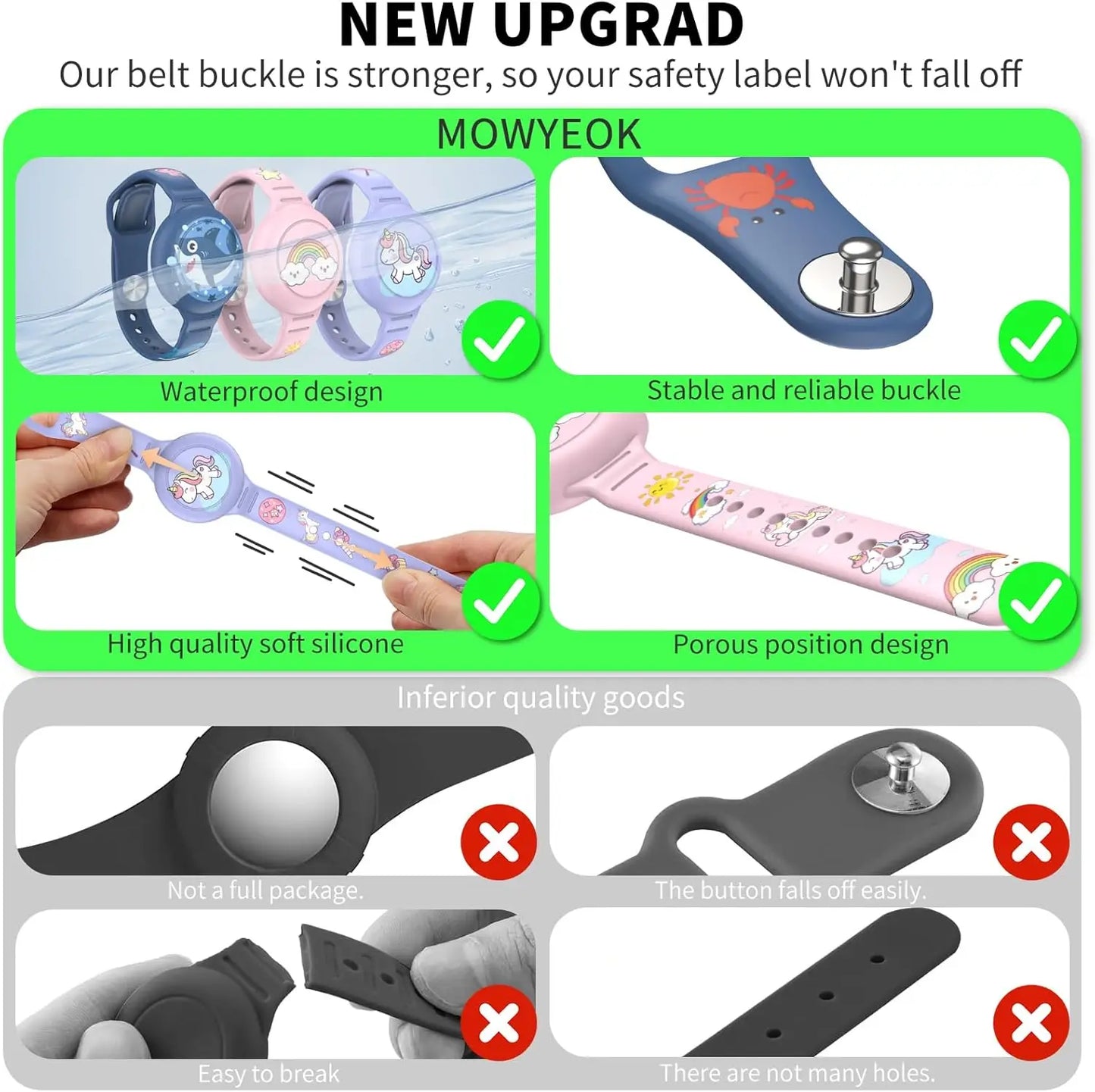 AirTag Bracelet for Kids – Cute Waterproof Wristband