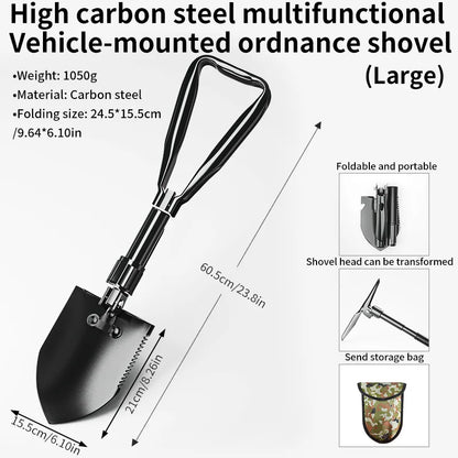 Folding Camping Shovel – 3-in-1 Survival Tool