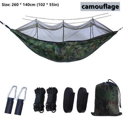 Double Camping Hammock with Mosquito Net Comfort