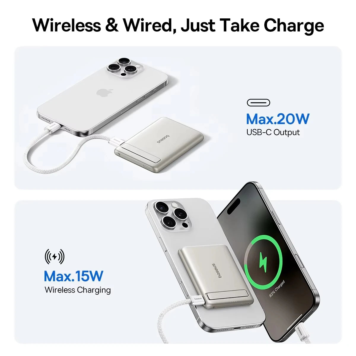 Magnetic Power Bank 5000mAh Wireless Fast Charge