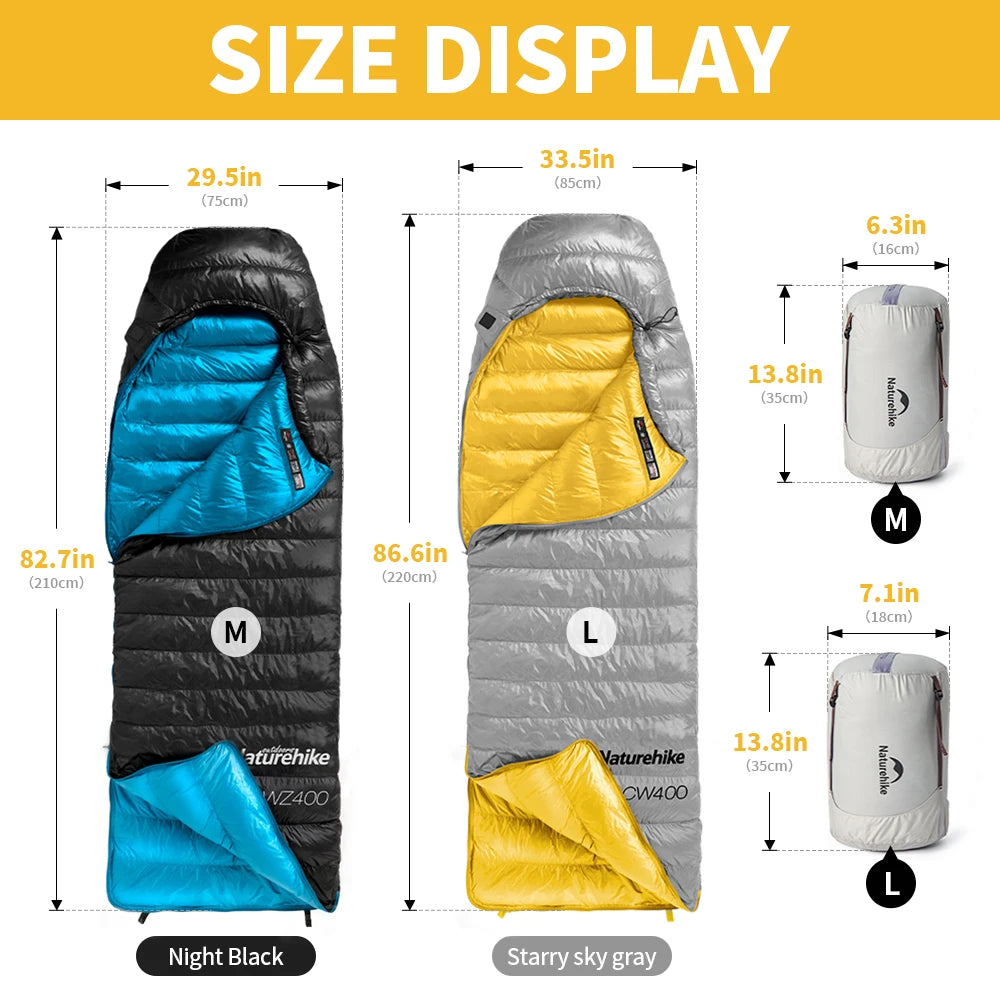 Ultralight Duck Down Sleeping Bag for Winter Warmth