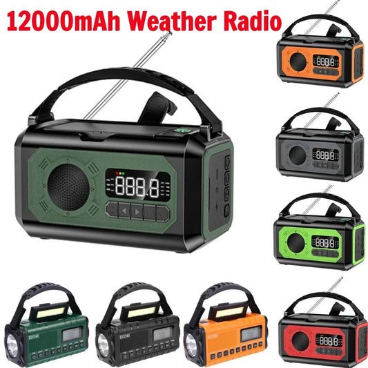 12000mAh Solar Hand Crank Emergency Weather Radio