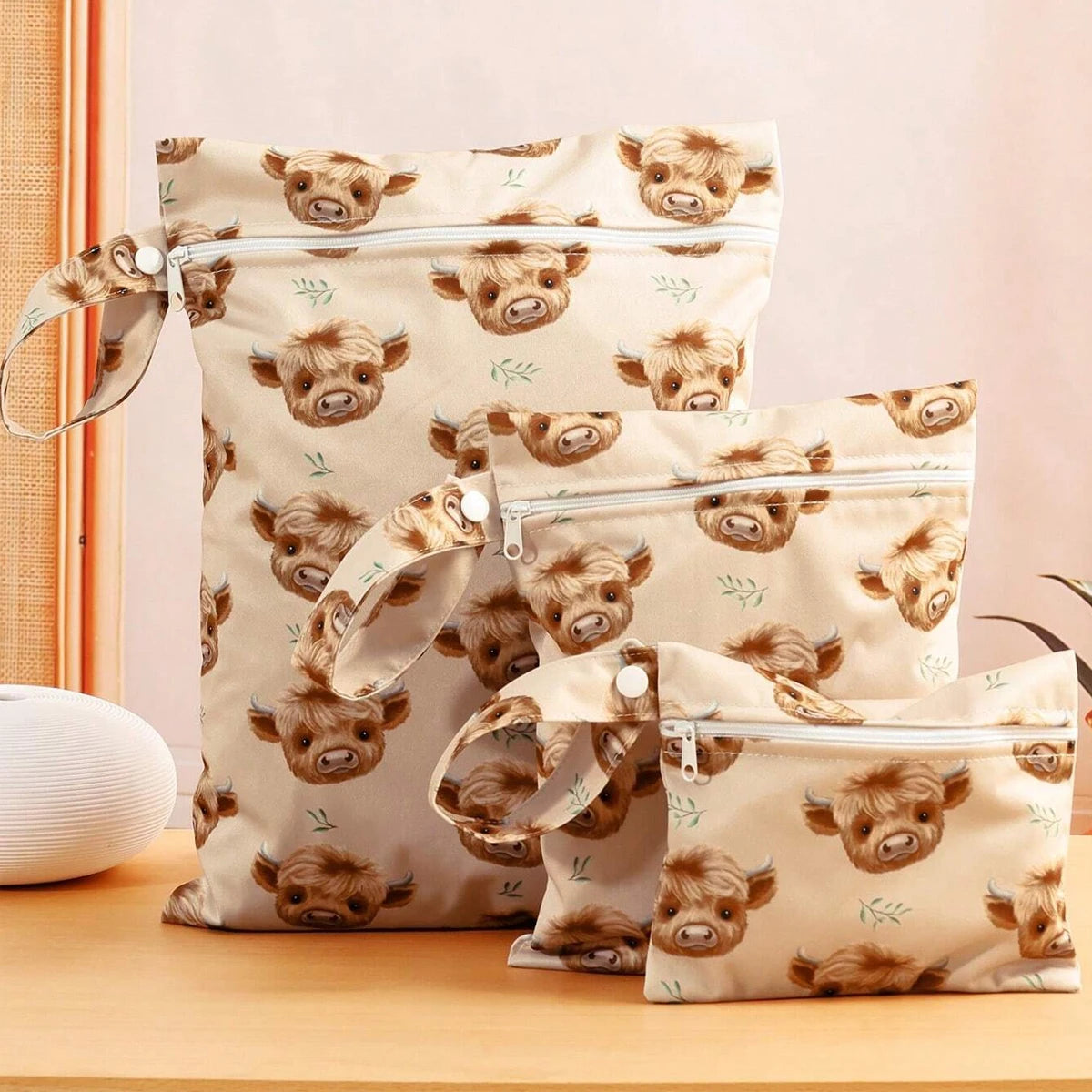 3PCS Waterproof Diaper Bags with Wet/Dry Storage