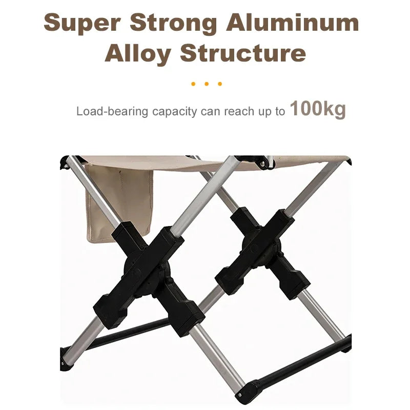 Folding Camping Chair with Back Support & Easy Carry