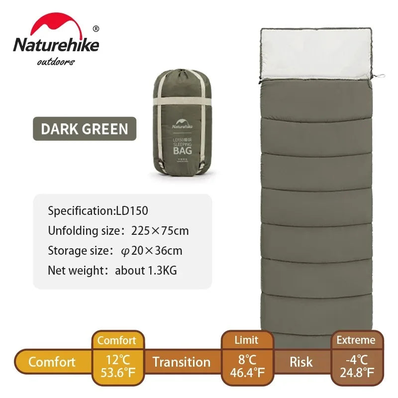 Envelope Cotton Sleeping Bag for Comfortable Camping