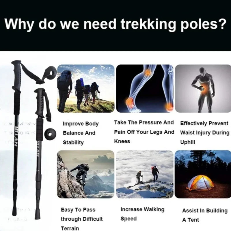 Collapsible Hiking Trekking Poles for Stable Walking