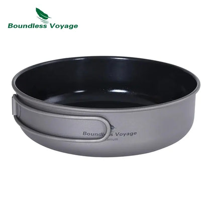 Titanium Non-stick Camping Frying Pan with Folding Handle