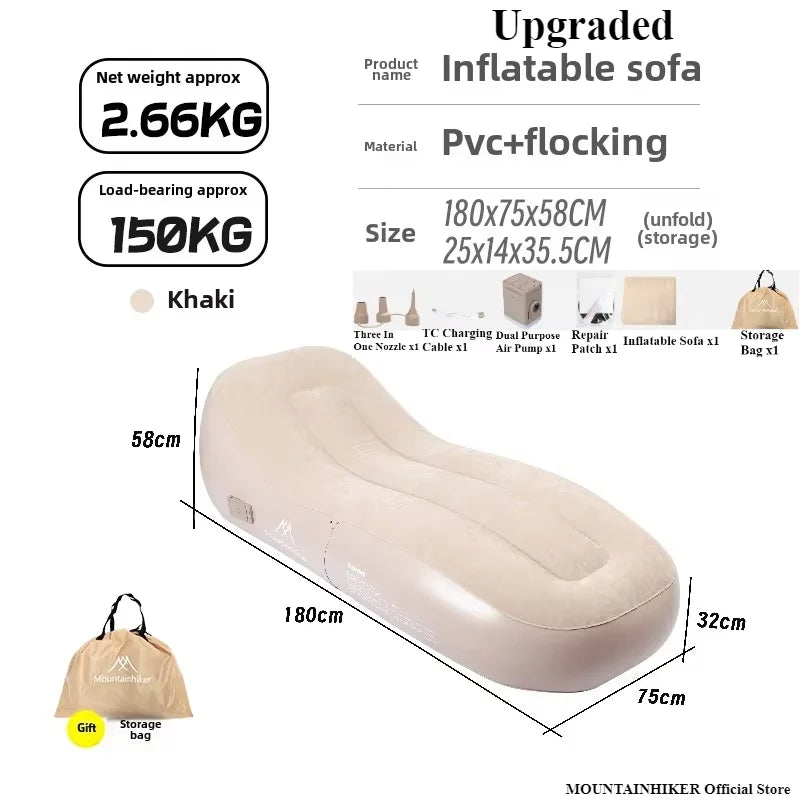Inflatable Camping Sofa Bed with Fast Auto Pump Comfort