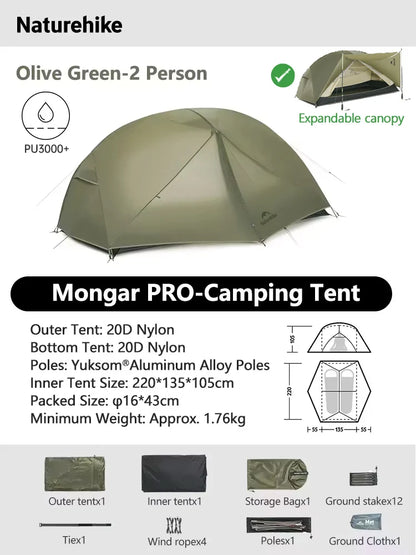 Ultralight Backpacking Tent 2 Person Waterproof Hiking