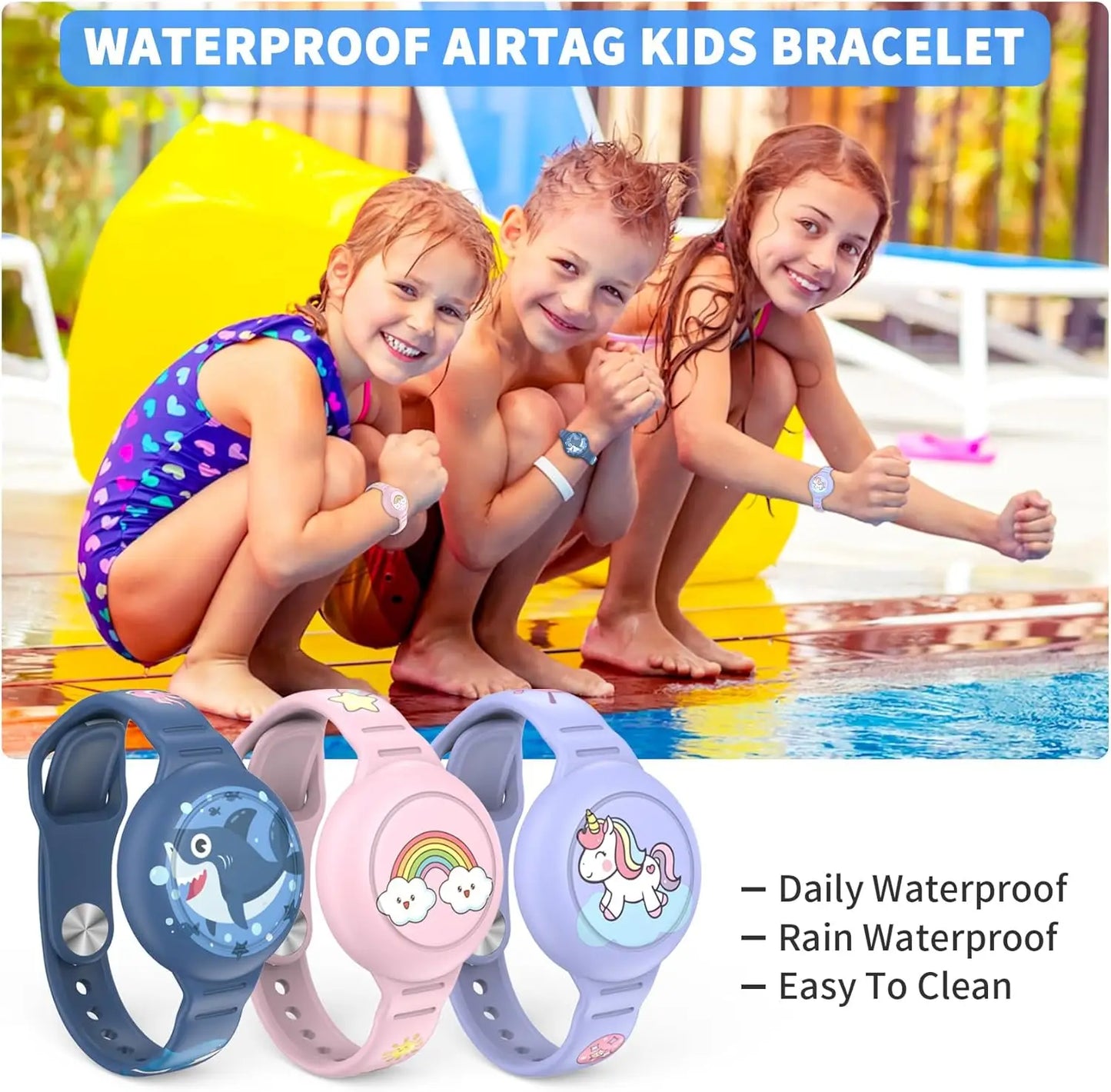 AirTag Bracelet for Kids – Cute Waterproof Wristband