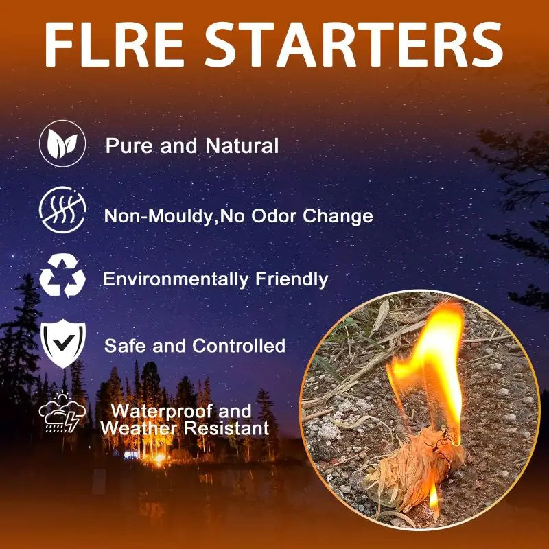 Natural Fire Starter for Camping & Fireplace