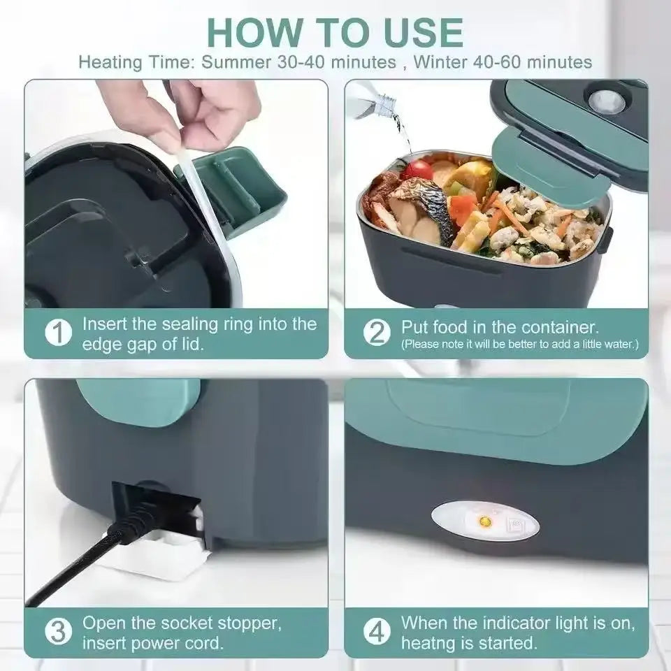 Electric Lunch Box Food Warmer Portable & Leakproof