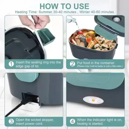 Electric Lunch Box Food Warmer Portable & Leakproof