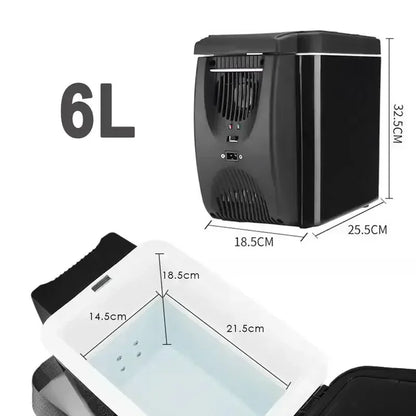 Portable Car Refrigerator Mini Fridge – Cool & Warm 6L