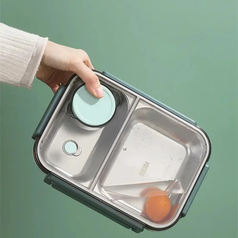 Insulated Stainless Steel Lunch Box Keeps Food Hot