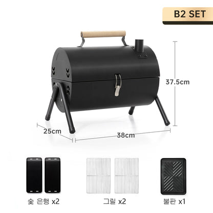 Portable Charcoal BBQ Stove – Dual-Side Cooking Grill