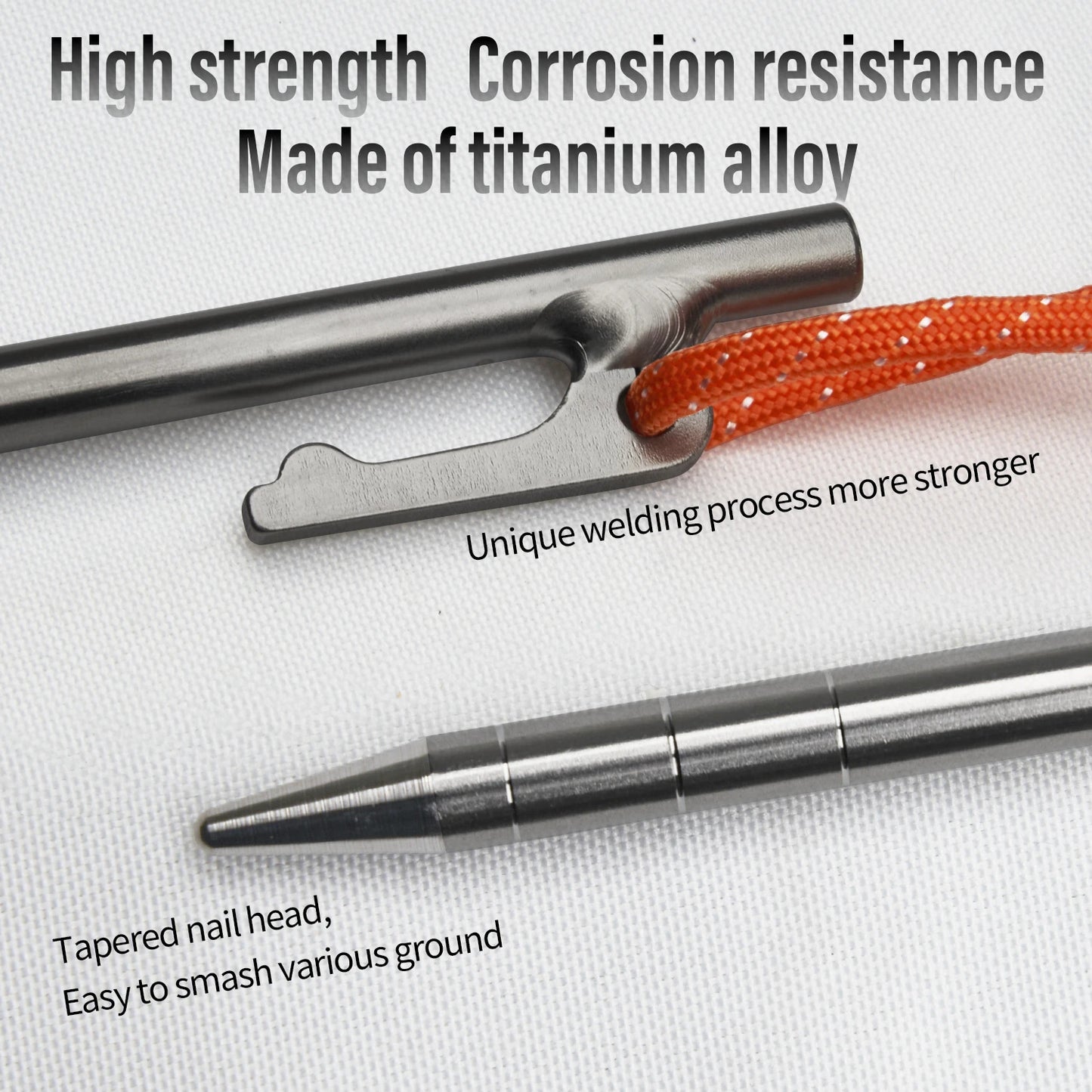Titanium Tent Stakes for Strong Windproof Camping