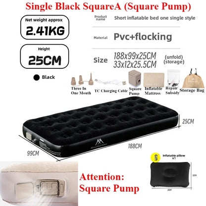 Inflatable Camping Mattress with Built-in Pump Comfort