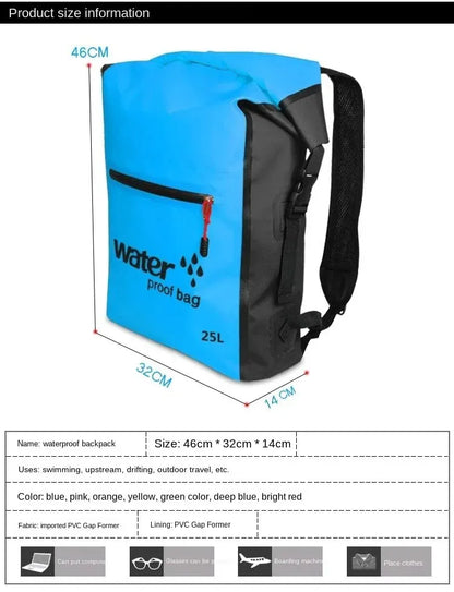 Waterproof Outdoor Backpack – 25L Water-Resistant Bag