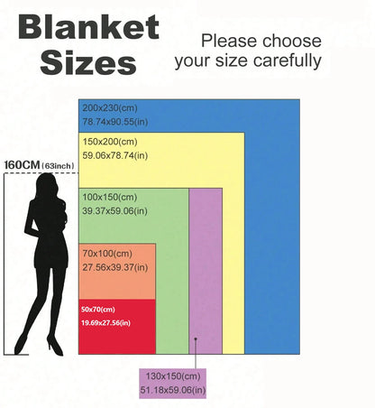 Coral Fleece Blanket – Soft Warm Throw for Travel & Picnic