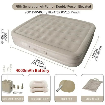 Self-Inflating Camping Air Mattress with Built-in Pump