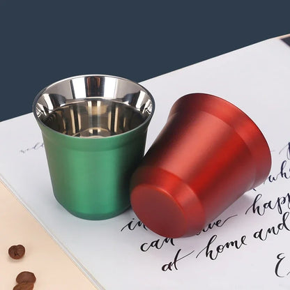 Mini Stainless Steel Coffee Cups – Portable & Heat-Insulating