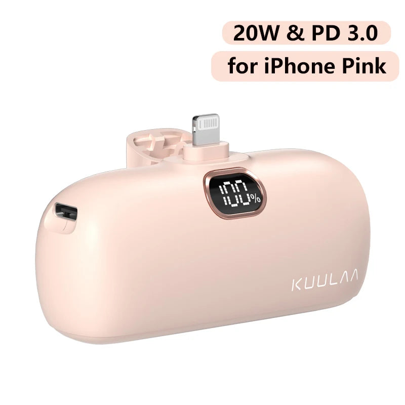 Mini Power Bank 5000mAh Fast Charging Pocket Size