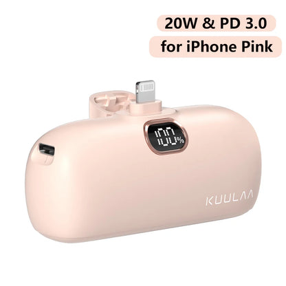 Mini Power Bank 5000mAh Fast Charging Pocket Size