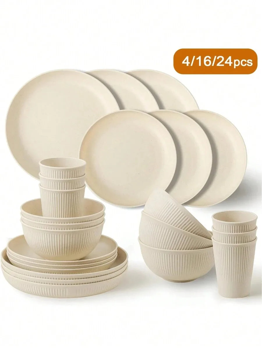 Plastic Camping Dinnerware Set – Reusable & Lightweight