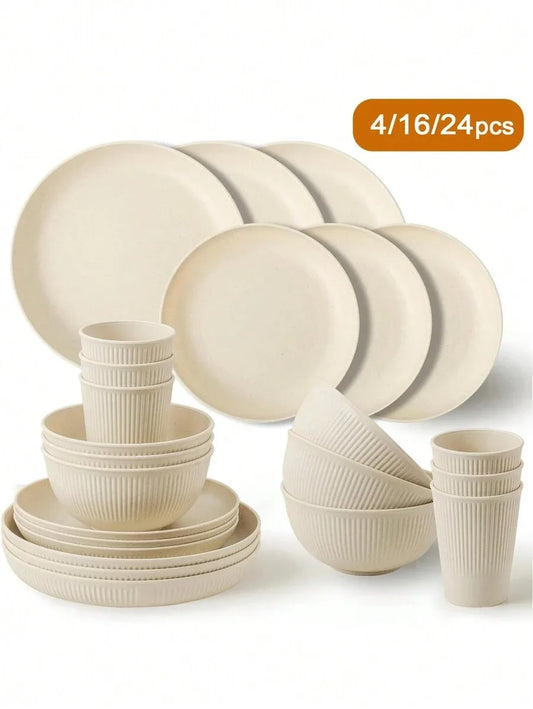 Plastic Camping Dinnerware Set – Reusable & Lightweight