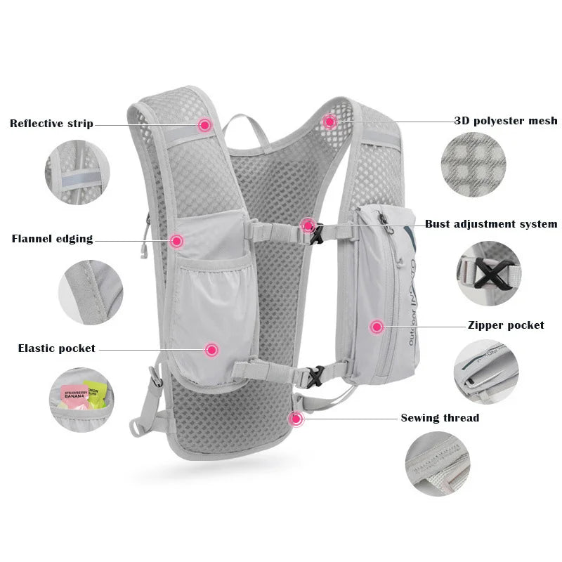 5L Breathable Hydration Vest for Trail Running & Cycling