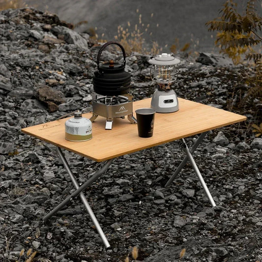 Portable Folding Table – Bamboo Outdoor Camping Desk