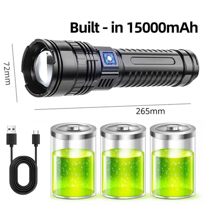 Ultra Bright LED Flashlight with Built-in Rechargeable Battery