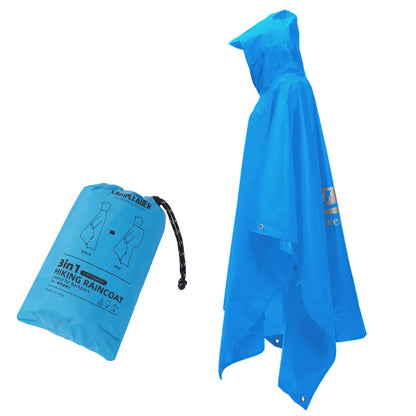 3-in-1 Waterproof Rain Poncho for Camping & Hiking