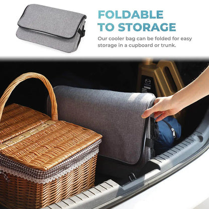 Insulated Cooler Bag 35L Keeps Food Cold for Camping