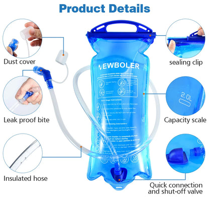Portable 2L Water Bag for Outdoor Sports & Camping