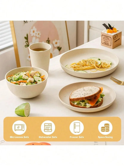 Plastic Camping Dinnerware Set – Reusable & Lightweight