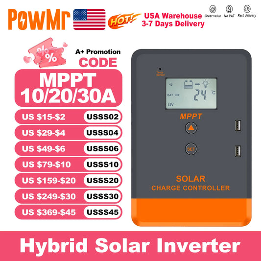 MPPT Solar Charge Controller with LCD for Efficient Charging