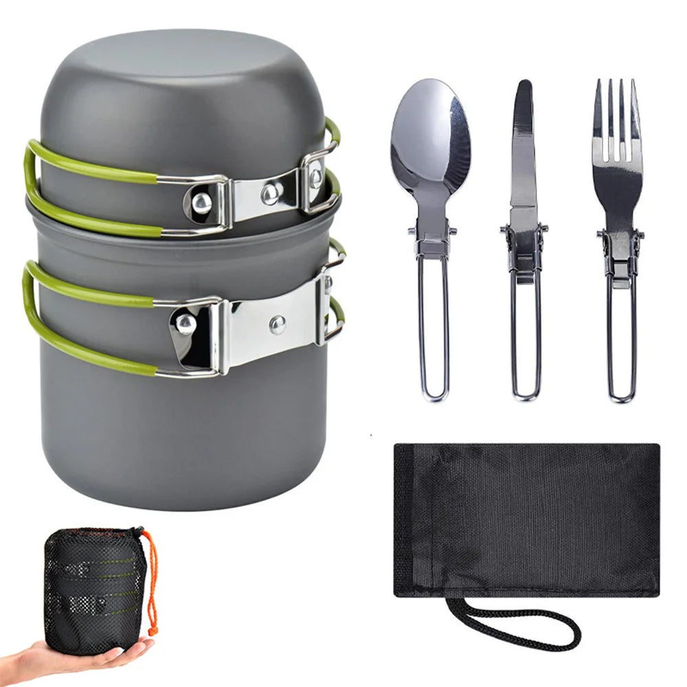 Lightweight Outdoor Cookware Set – Aluminum Camping Pot Kit