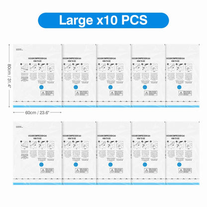 Vacuum Compression Bags with Pump – Save 80% Space